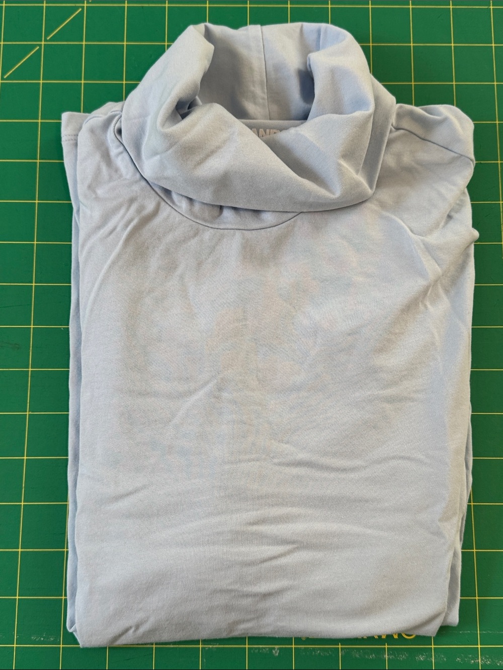Lands' End Pale Blue Women’s Cotton/Modal Layering Turtleneck Sweater, size LP